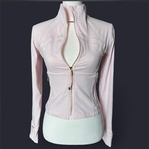 lululemon athletica Light Pink Zip-Up Active Jacket with Gold Hardware